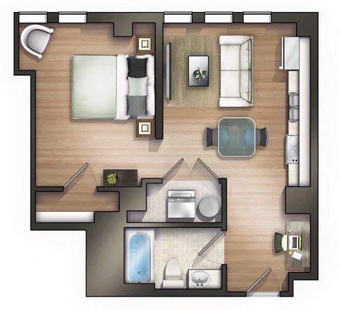 721 Broad Street, Suite 305 Studio-2 Beds Apartment for Rent - Photo Gallery 28